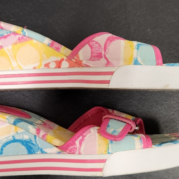 Coach Monogram Perry Buckle Wedges New without tags or box - Picture 2 of 6